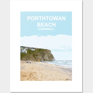 Porthtowan beach Cornwall. St Ives Bay. Cornish gift. Travel poster Posters and Art